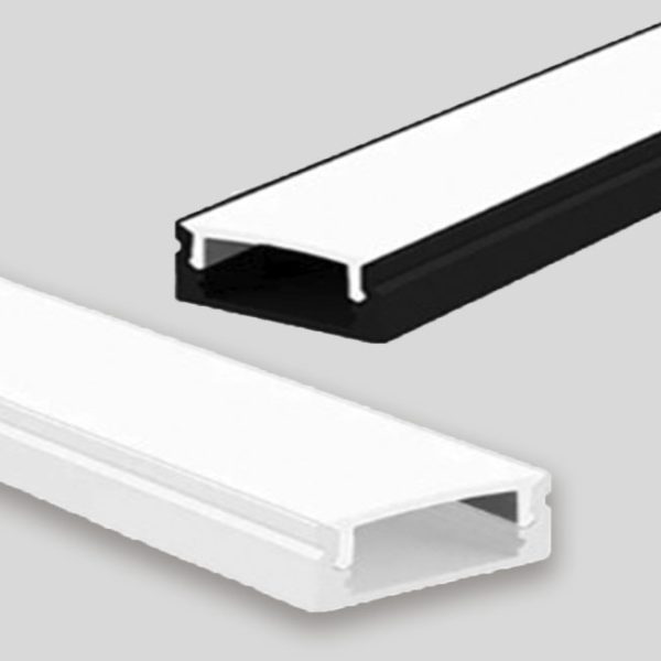 Perfil De Aluminio Adosado Chato Ancho Para Dos Cinta Led