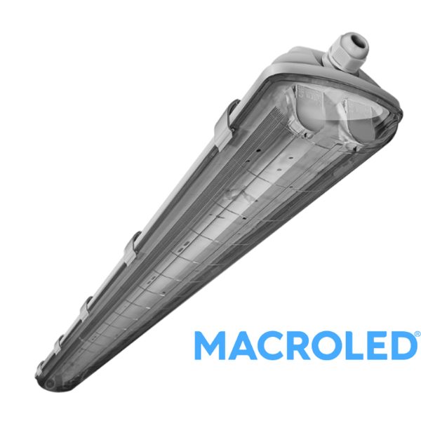 Equipo Hermético Premium Simple 18w 120cm IP65 Marca Macroled