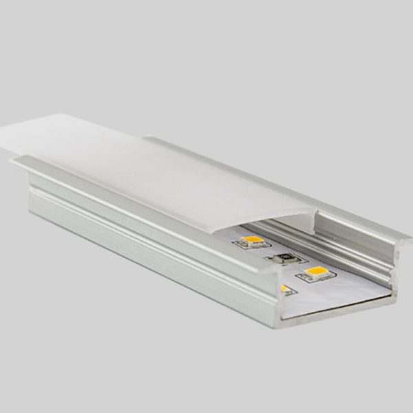 Perfil De Aluminio Empotrado Doble Para Dos Cinta Led