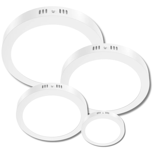 Panel Led 6W-12W-18W-24W P/Adosar y Empotrar Aluminio Base blanca